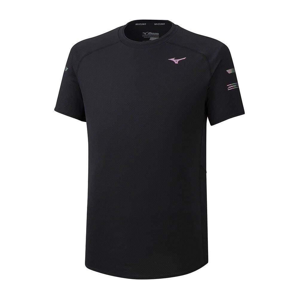 Mizuno Men's Running T-Shirts Black Solarcut Apparel - J2GA001309